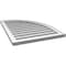 Ekena Millwork Quarter Round Top Right Surface Mount PVC Gable Vent w/ 2"W x 1-1/2"P Brickmould Frame, 24"W x 32"H GVPQR24X3202SF - alternate 3